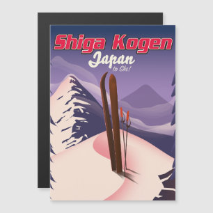 Shiga Kogen Japan Ski Poster Magnetkarte