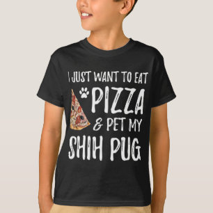 Shih Mops Dog Lover Pizza Funny Dog Mama Geschenk T-Shirt