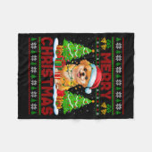 Shih O Ugly Christmas Sweaters Funny Pet Dog Light Fleecedecke (Vorderseite (Horizontal))