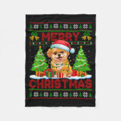 Shih O Ugly Christmas Sweaters Funny Pet Dog Light Fleecedecke (Vorderseite)
