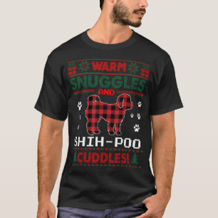 Shih-Poo Dog Red Buffalo Kariertes Geschenk hässli T-Shirt