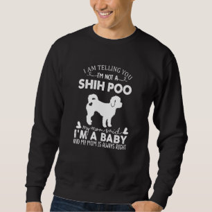 Shih Poo Hund Für Frauen Mama Mutti Baby Hund Sweatshirt