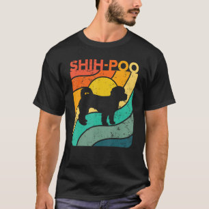Shih Poo Vintag Sunset Mama Vater T-Shirt