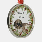 Shih Tsu Circle Ornament Aus Metall (Rechts)