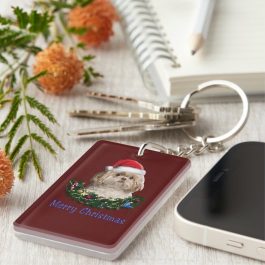 Shih-Tsu Dog Christmas Schlüsselanhänger (Vorderseite rechts)