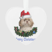 Shih-Tsu Dog Weihnachtsartikel Ornament (Vorderseite)