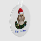 Shih-Tsu Dog Weihnachtsartikel Ornament (Vorderseite)