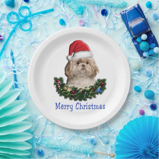 Shih-Tsu Dog Weihnachtsartikel Pappteller (Party)