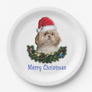 Shih-Tsu Dog Weihnachtsartikel Pappteller