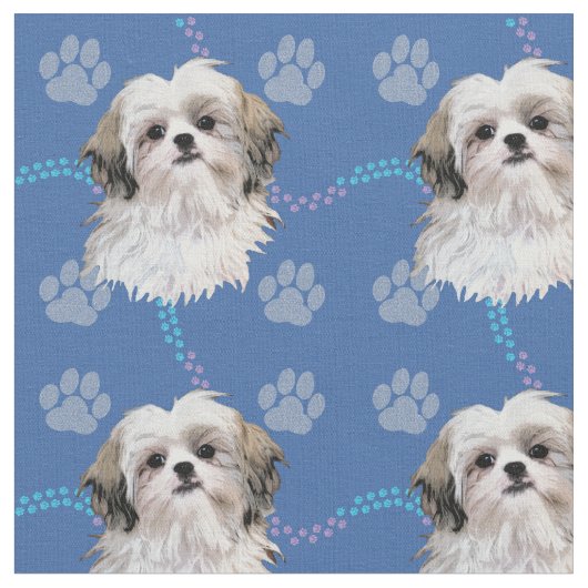 Shih Tzu 4 Stoff (Nahaufnahme)