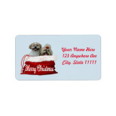 Shih tzu Address Label, Weihnachten Adressaufkleber (Vorne)