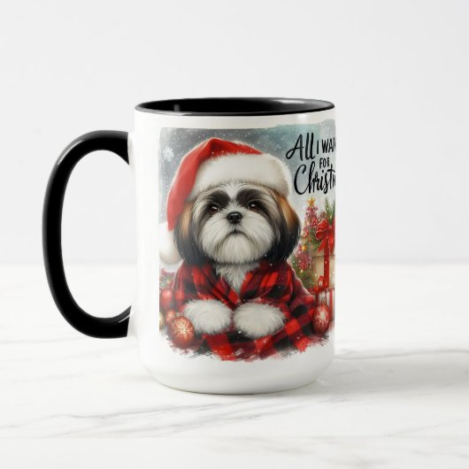 Shih Tzu Alles, was ich für Weihnachten Kaffee Tas Tasse (Links)