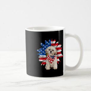 Shih Tzu American Flag Sonnenblume Hund liebt 4. Kaffeetasse