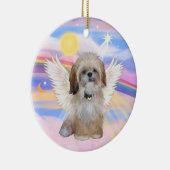 Shih Tzu Angel in Himmelswolken Keramikornament (Rechts)