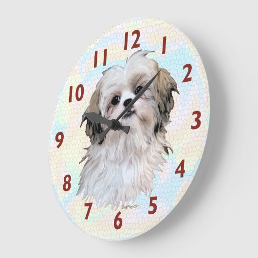 Shih Tzu Art Clock Große Wanduhr (Winkel)
