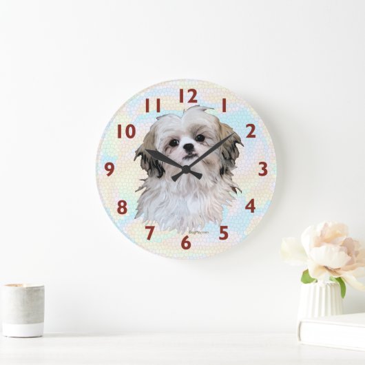 Shih Tzu Art Clock Große Wanduhr (Zuhause)