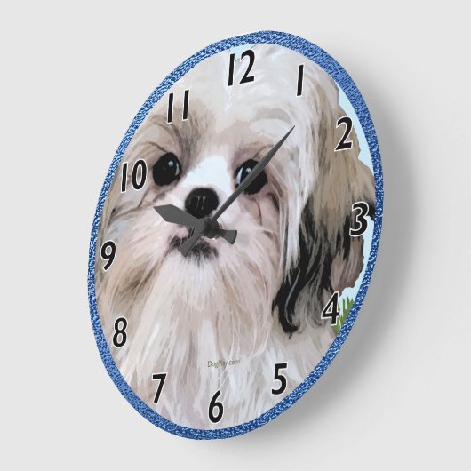 Shih Tzu Art Clock Große Wanduhr (Winkel)