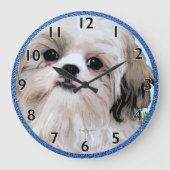 Shih Tzu Art Clock Große Wanduhr (Vorderseite)