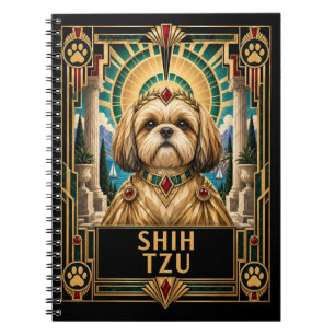 Shih Tzu, Art Deco Hund Notizblock