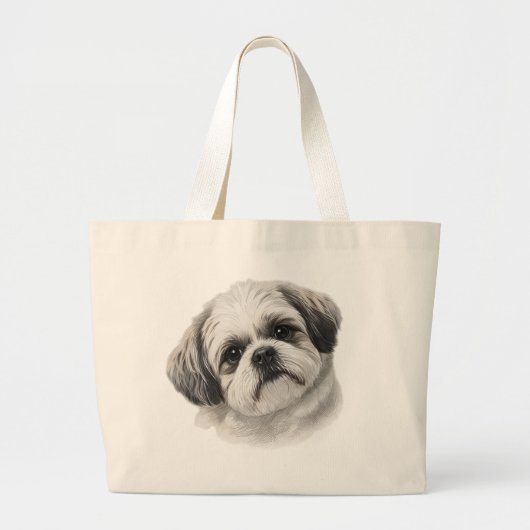 Shih Tzu Art Tote Bag Jumbo Stoffbeutel (Vorne)