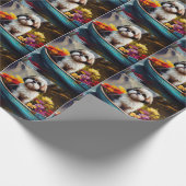 Shih Tzu auf einem Paddel: Ein Landschaftliches Ab Geschenkpapier (Ecke)