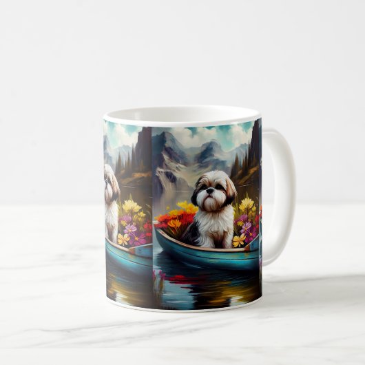 Shih Tzu auf einem Paddel: Ein Landschaftliches Ab Kaffeetasse (VorderseiteRechts)