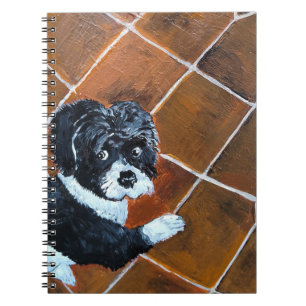Shih Tzu auf Terrasse Gemälde von Alfred Fox Notizblock