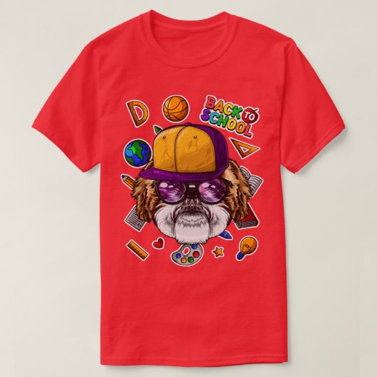Shih Tzu Back To School First Day Of School Dog T-Shirt (Design vorne)