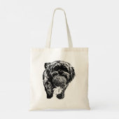 Shih Tzu Ball Game Art | Dog Tote Bag Tragetasche (Rückseite)