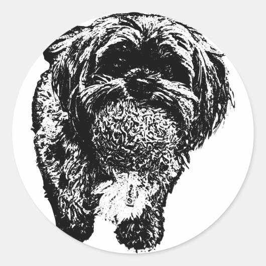 Shih Tzu Ball Time | Minimalist Dog Sticker (Vorderseite)