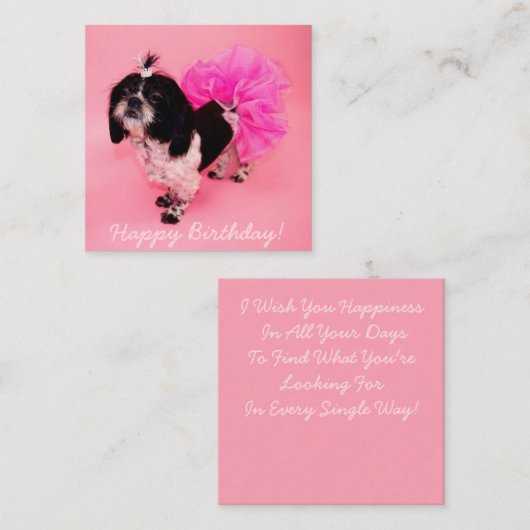Shih Tzu Birthday Mitteilungskarte (Vorne/Hinten)