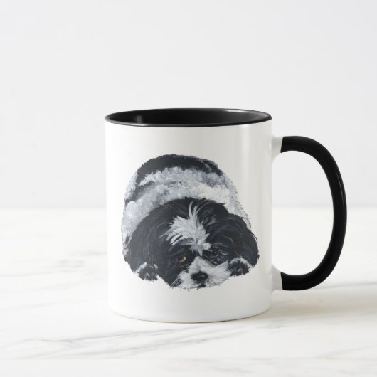 Shih Tzu Black & White Tasse (Rechts)