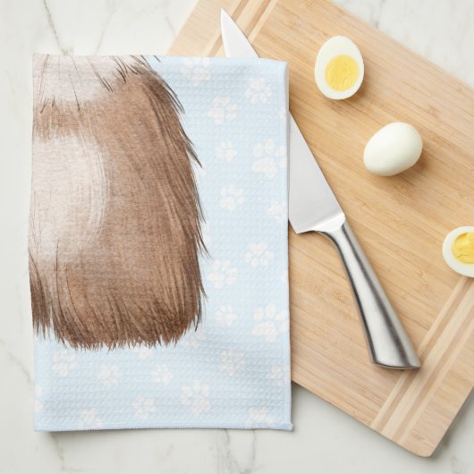 Shih Tzu Blue Bow Geschirrtuch (Viertel Falte)