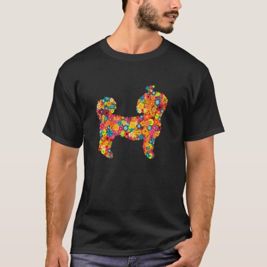 Shih Tzu Blume T-Shirt (Vorderseite)