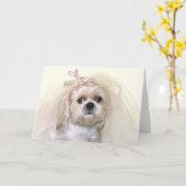 Shih Tzu Bride Karte (Gelbe Blume)