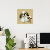 Shih Tzu Buddies Print Poster (Heimbüro)