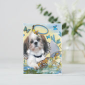 Shih Tzu Butterfly Chaser Cards Postkarte (Stehend Vorderseite)