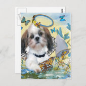 Shih Tzu Butterfly Chaser Cards Postkarte (Vorne/Hinten)