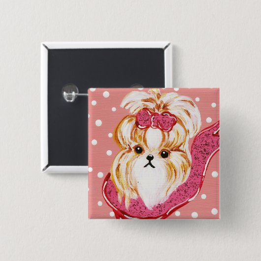 SHIH TZU BUTTON (Vorne & Hinten)