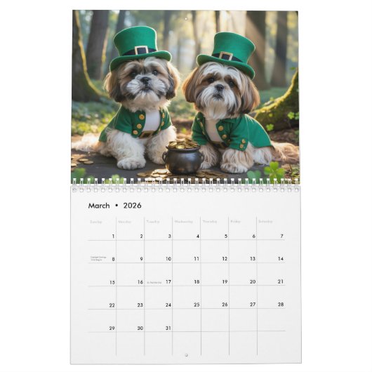 Shih Tzu Calendar Kalender (Mär 2026)