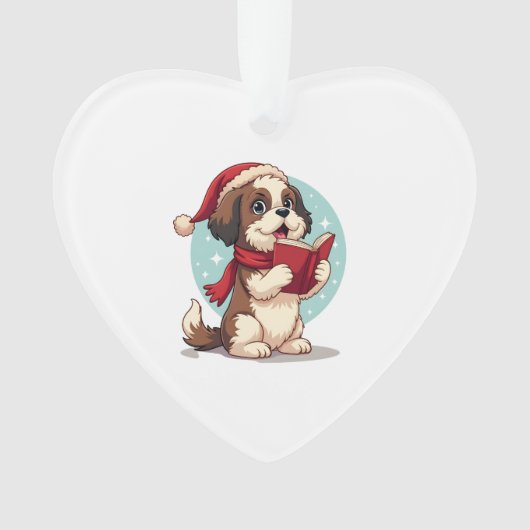 Shih Tzu Carol Sänger Ornament (Vorderseite)
