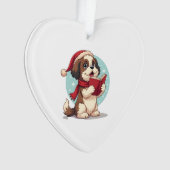 Shih Tzu Carol Sänger Ornament (Vorderseite)