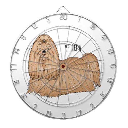 Shih tzu-Cartoon-Illustration Dartscheibe (vorne)