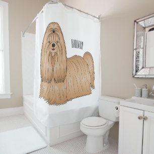 Shih tzu-Cartoon-Illustration Duschvorhang