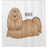 Shih tzu-Cartoon-Illustration Duschvorhang (Vorderseite)