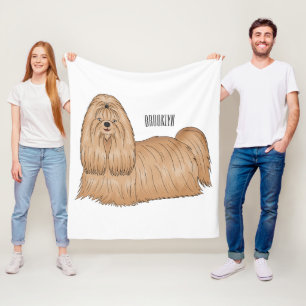 Shih tzu-Cartoon-Illustration Fleecedecke