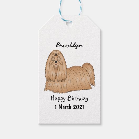 Shih tzu-Cartoon-Illustration Geschenkanhänger (Vorderseite)