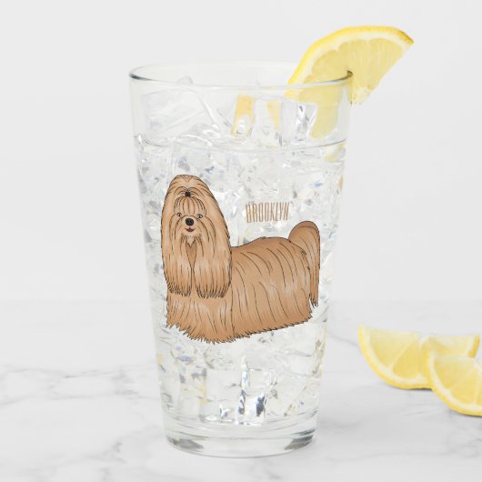 Shih tzu-Cartoon-Illustration Glas (Rückseite Ice)