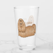 Shih tzu-Cartoon-Illustration Glas (Vorderseite)