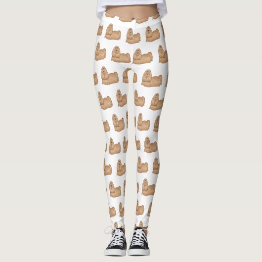 Shih tzu-Cartoon-Illustration Leggings (Vorderseite)